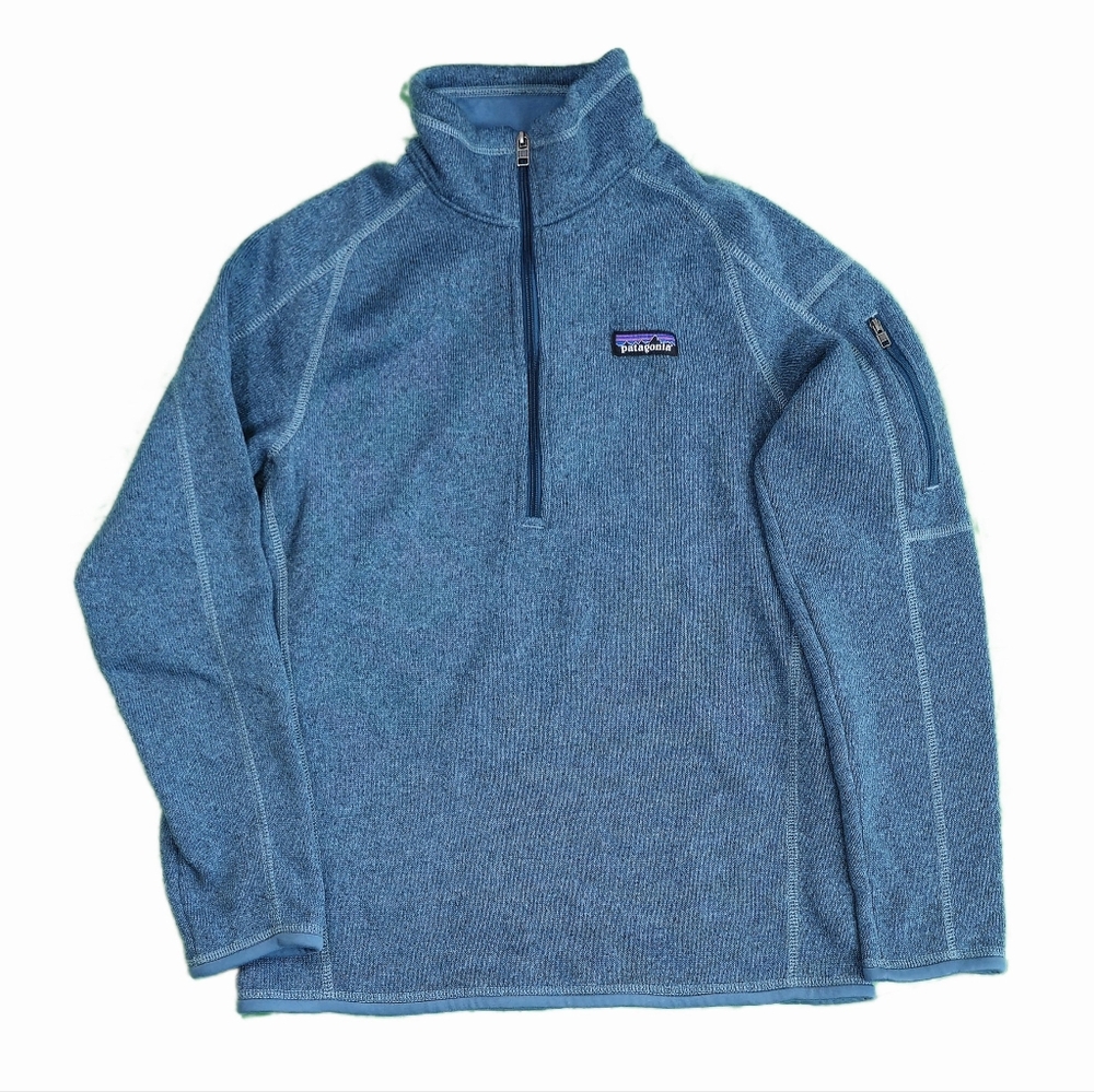 Patagonia Sweater Women’s Medium Better Sweater 1/4 Zip Fleece Pullover Blue
